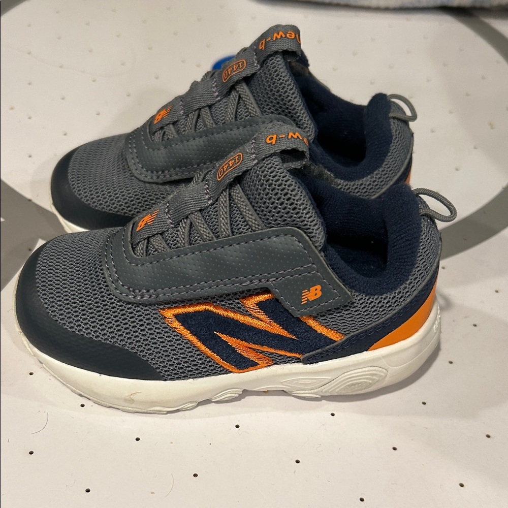 New Balance Kids' Charcoal and Tangerine Sneakers
